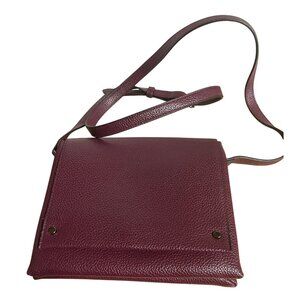 A New Day Burgundy Crossbody Bag With Adjustable Strap Pebbled Faux Leather